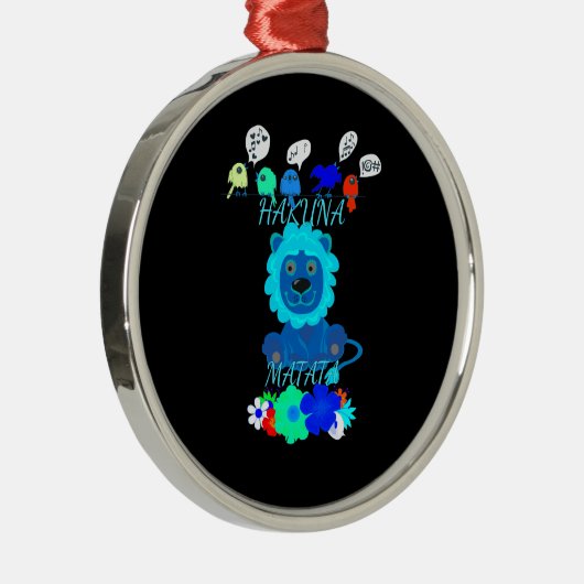 Hakuna Matata Lion Art Print Metalen Ornament (Rechts)