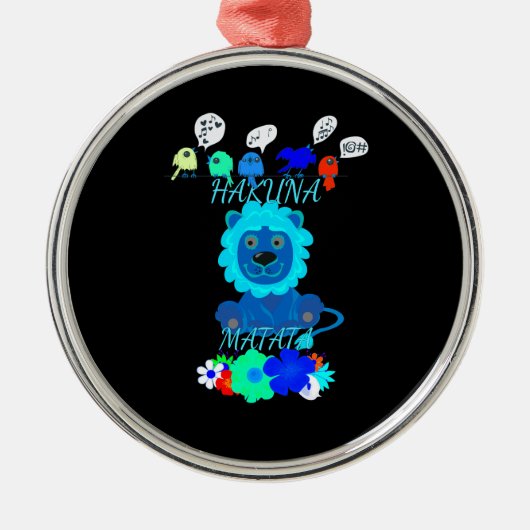 Hakuna Matata Lion Art Print Metalen Ornament (Voorkant)