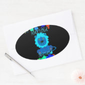 Hakuna Matata Lion Art Print Ovale Sticker (Envelop)