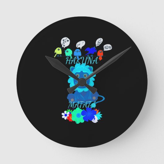 Hakuna Matata Lion Art Print Ronde Klok (Voorkant)