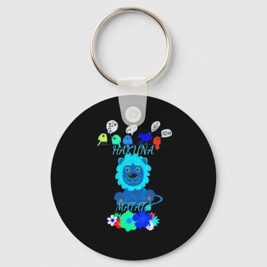 Hakuna Matata Lion Art Print Sleutelhanger (Voorkant)