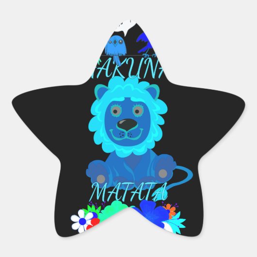 Hakuna Matata Lion Art Print Ster Sticker (Voorkant)