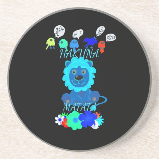 Hakuna Matata Lion Art Print Zandsteen Onderzetter (Voorkant)