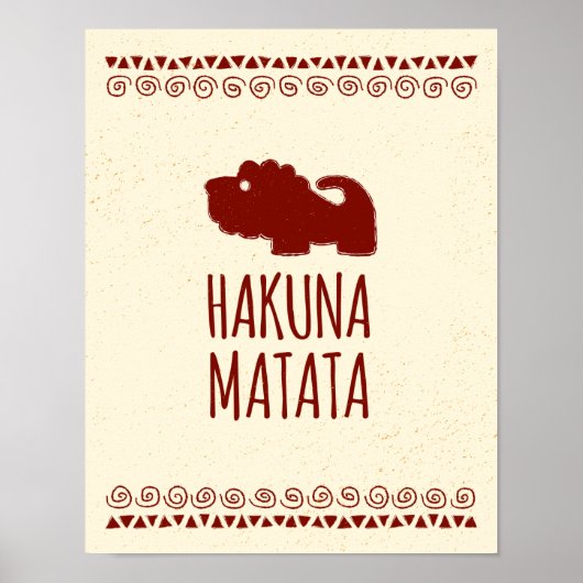 Hakuna Matata Lion Poster (Voorkant)