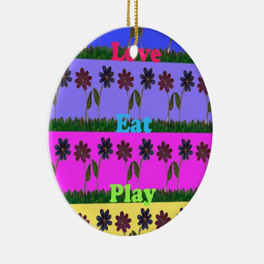 Hakuna Matata Love Eat Play.png Keramisch Ornament (Rechts)