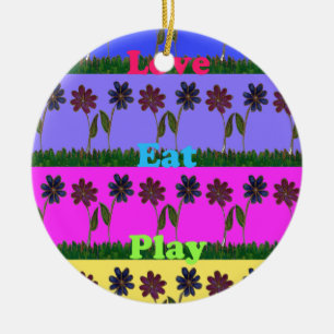 Hakuna Matata Love Eat Play.png Keramisch Ornament