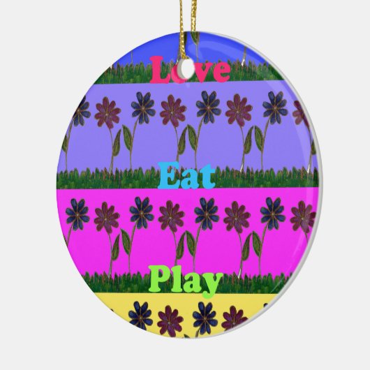 Hakuna Matata Love Eat Play.png Keramisch Ornament (Links)