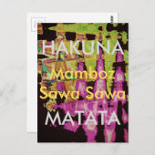 Hakuna Matata Mamboz Sawa Sawa Prachtige verbluffe Briefkaart (Voorkant / Achterkant)