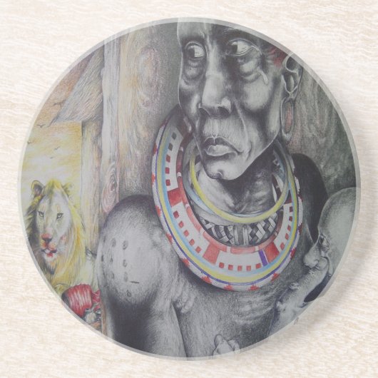 Hakuna Matata Masai Sandstone Onderzetter (Voorkant)