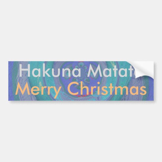 Hakuna Matata Merry-design voor kerstkunst Bumpersticker (Voorkant)