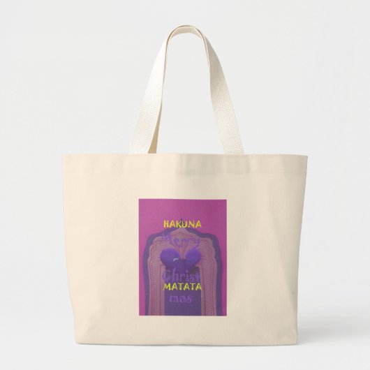 Hakuna Matata Merry KerstLove Design.jpg Grote Tote Bag (Voorkant)