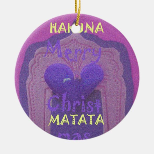 Hakuna Matata Merry KerstLove Design.jpg Keramisch Ornament (Voorkant)