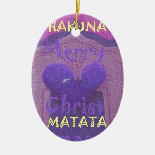Hakuna Matata Merry KerstLove Design.jpg Keramisch Ornament (Voorkant)