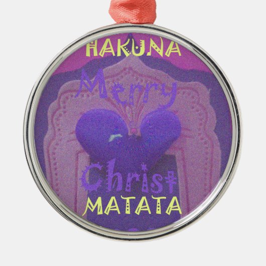 Hakuna Matata Merry KerstLove Design.jpg Metalen Ornament (Voorkant)