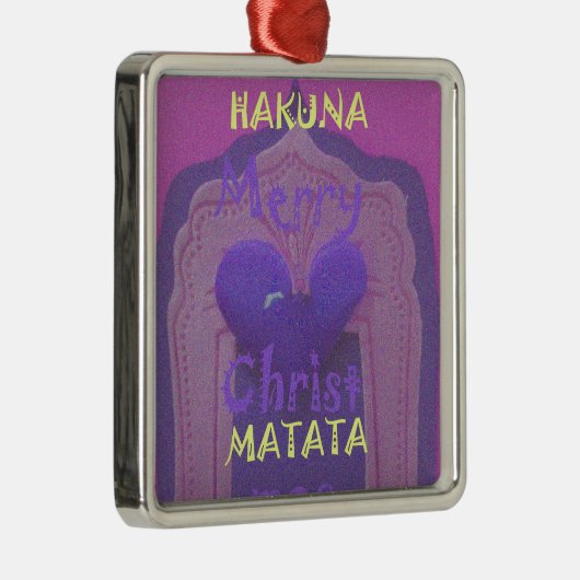 Hakuna Matata Merry KerstLove Design.jpg Metalen Ornament (Rechts)