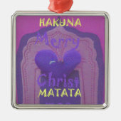 Hakuna Matata Merry KerstLove Design.jpg Metalen Ornament (Voorkant)