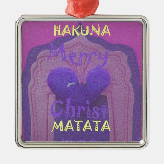 Hakuna Matata Merry KerstLove Design.jpg Metalen Ornament (Voorkant)