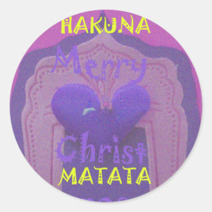 Hakuna Matata Merry KerstLove Design.jpg Ronde Sticker