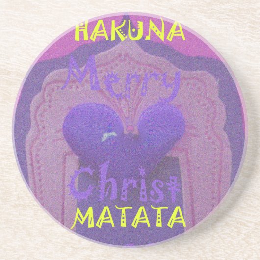 Hakuna Matata Merry KerstLove Design.jpg Zandsteen Onderzetter (Voorkant)