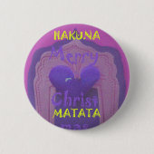 Hakuna Matata Merry KerstLove Design Ronde Button 5,7 Cm (Voorkant)