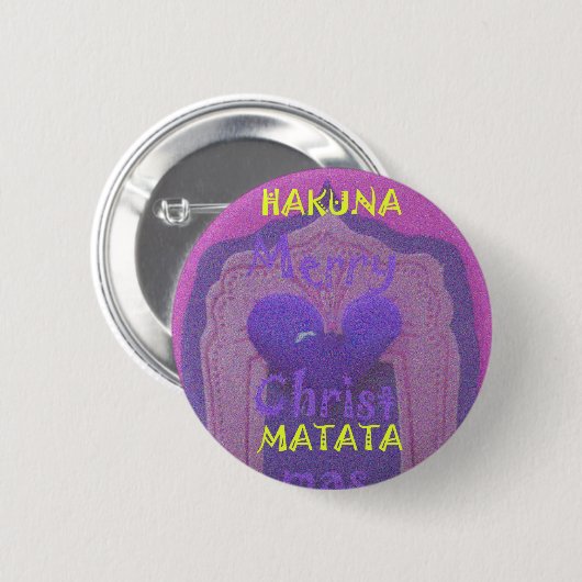 Hakuna Matata Merry KerstLove Design Ronde Button 5,7 Cm (Voorkant /achterkant)