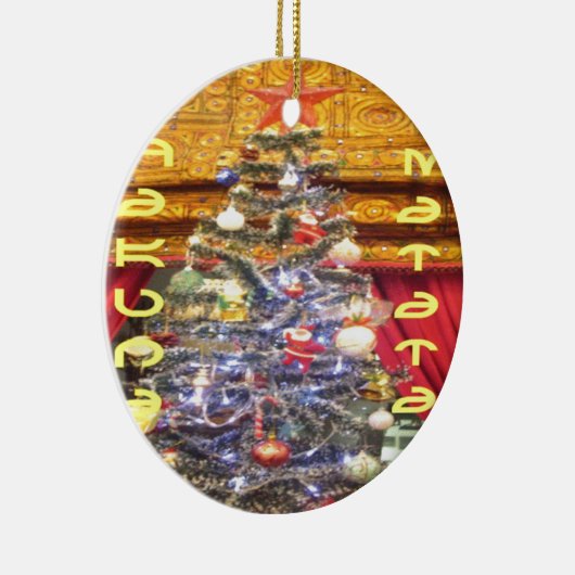 Hakuna Matata Merry Kerstmis en een gelukkig nieuw Keramisch Ornament (Rechts)