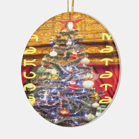 Hakuna Matata Merry Kerstmis en een gelukkig nieuw Keramisch Ornament (Links)