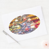 Hakuna Matata Merry Kerstmis en een gelukkig nieuw Ovale Sticker (Envelop)