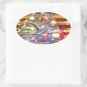 Hakuna Matata Merry Kerstmis en een gelukkig nieuw Ovale Sticker (Tas)