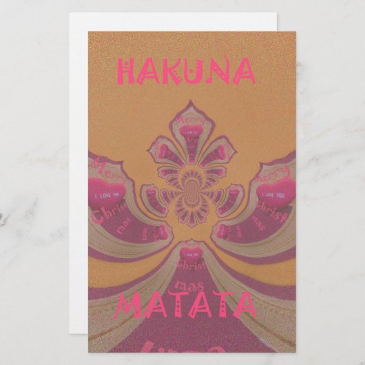 Hakuna Matata Merry-kerstontwerp Briefpapier (Voorkant / Achterkant)