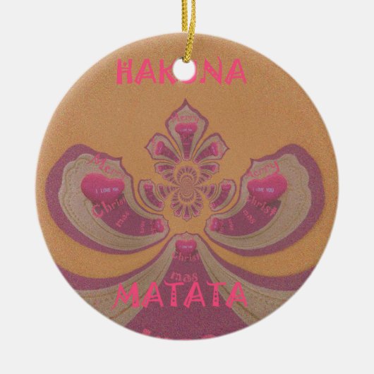 Hakuna Matata Merry-kerstontwerp Keramisch Ornament (Voorkant)