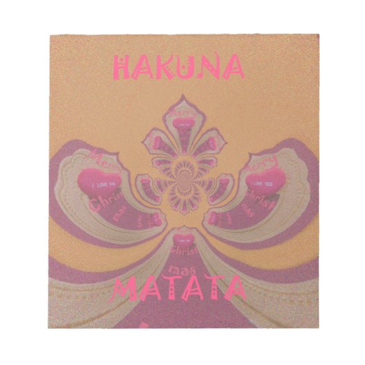 Hakuna Matata Merry-kerstontwerp Notitieblok (Voorkant)