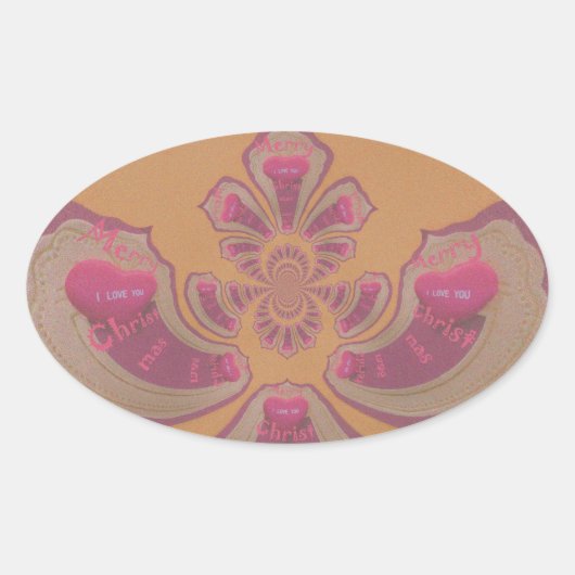 Hakuna Matata Merry-kerstontwerp Ovale Sticker (Voorkant)