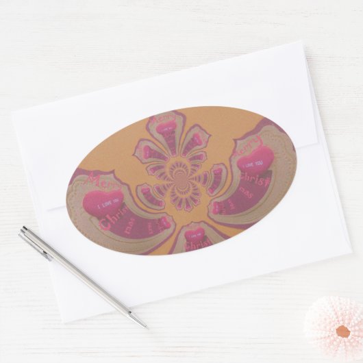 Hakuna Matata Merry-kerstontwerp Ovale Sticker (Envelop)