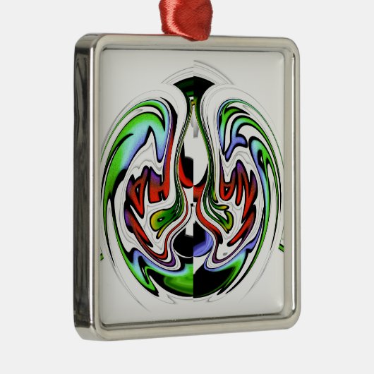 Hakuna Matata met Abstracte werveling en gradiënte Metalen Ornament (Rechts)