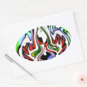 Hakuna Matata met Abstracte werveling en gradiënte Ovale Sticker (Envelop)