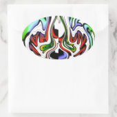 Hakuna Matata met Abstracte werveling en gradiënte Ovale Sticker (Tas)