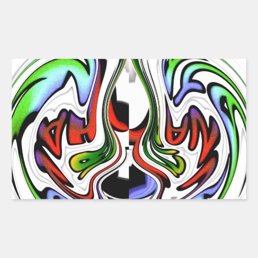 Hakuna Matata met Abstracte werveling en gradiënte Rechthoekige Sticker (Voorkant)