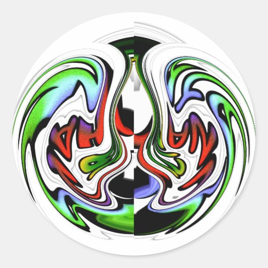 Hakuna Matata met Abstracte werveling en gradiënte Ronde Sticker (Voorkant)