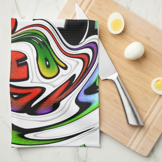 Hakuna Matata met Abstracte werveling en gradiënte Theedoek (Quarter Fold)