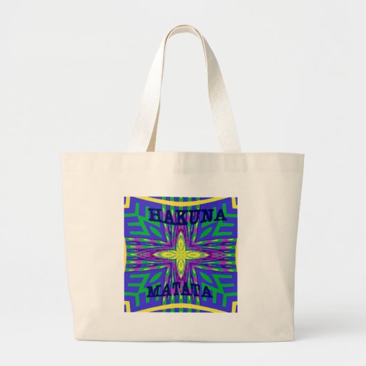 Hakuna matata Mombasa Kanga Grote Tote Bag (Voorkant)