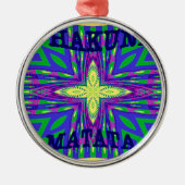Hakuna matata Mombasa Kanga Metalen Ornament (Voorkant)