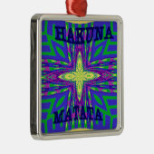 Hakuna matata Mombasa Kanga Metalen Ornament (Rechts)