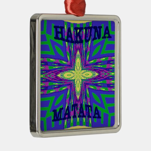 Hakuna matata Mombasa Kanga Metalen Ornament (Rechts)