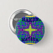 Hakuna matata Mombasa Kanga Ronde Button 5,7 Cm (Voorkant /achterkant)