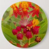 Hakuna Matata mooie groene rode gele bloemknoppen. Ronde Button 6,0 Cm (Voorkant)
