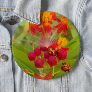 Hakuna Matata mooie groene rode gele bloemknoppen. Ronde Button 6,0 Cm