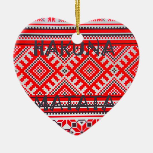 Hakuna Matata naadloze geometrische patronen Keramisch Ornament (Voorkant)