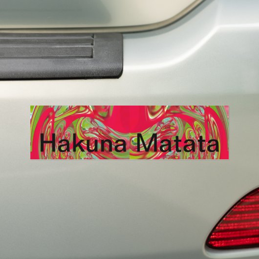 Hakuna Matata past altijd Product aan Bumpersticker (Op auto)