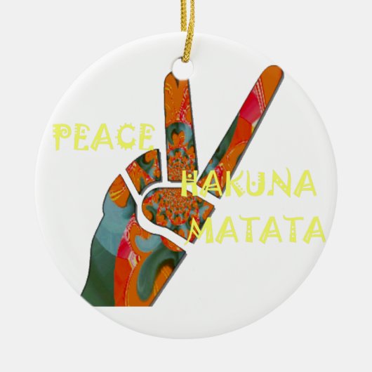 Hakuna Matata Peace Keramisch Ornament (Voorkant)
